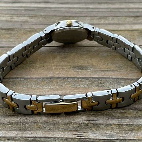 Citizen Quartz Ladies Watch Double Tone Goldlight Gunmetal Tone Analog Wrist Wa - Picture 6 of 12